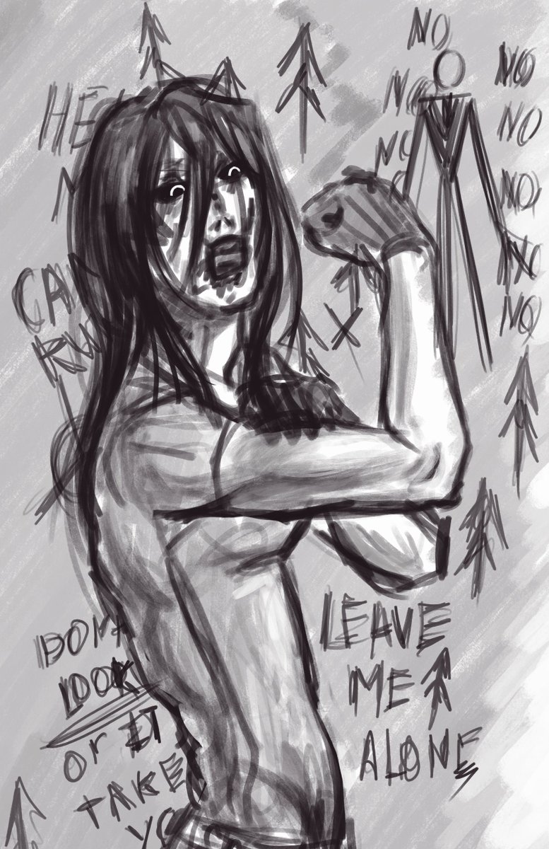 lolmaeda's tweet photo. Sketch!Kate the chaser.

#creepypasta #art #katethechaser #digital https://t.co/HplsIFIZCW