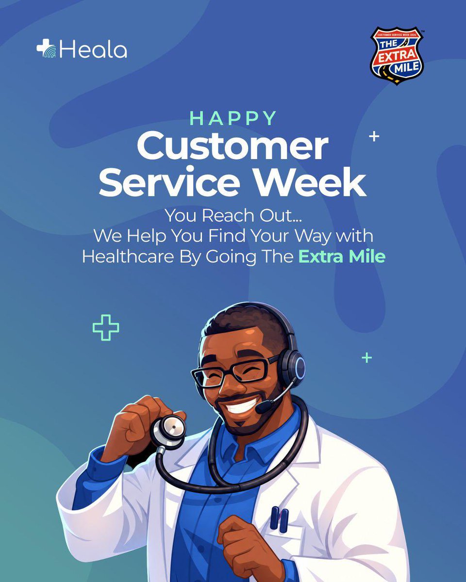 HealaTech's tweet photo. Going the extra mile is what we’re all about….

A question? We’re here.
A concern? We’re listening.
Your healthcare journey? We’ve got you every step of the way.

Happy Customer Service Week to the ones who ensure you get the supportive healthcare you deserve!

#heala #CSW2026 https://t.co/BGkSyJuPqB