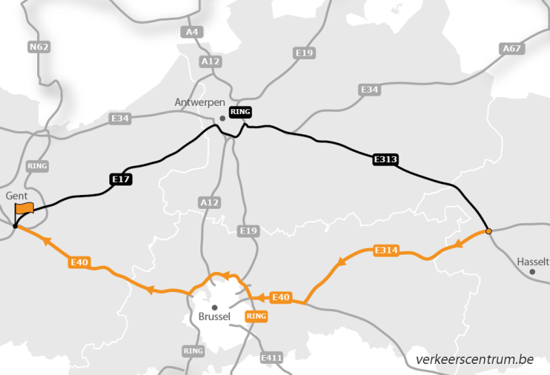 verkeerscentrum's tweet photo. #E313 Ongeval ter hoogte van Massenhoven richting Antwerpen. Het verkeer kan er maar moeilijk voorbij. Verkeer vanuit Hasselt richting Gent rijdt best om via Brussel. https://t.co/WHfFpcWpEl