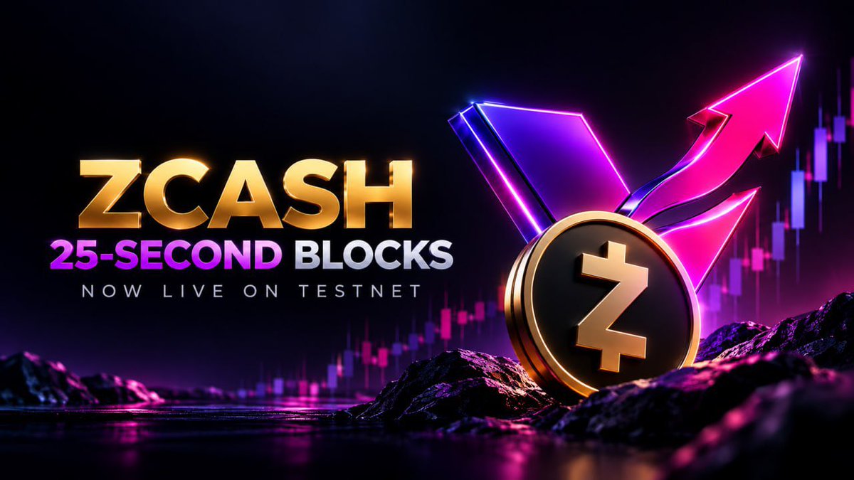 swapvxeio's tweet photo. ⚡️ Faster blocks. Faster network.
Zcash’s NU7 upgrade is now live on public testnet, cutting the target block time from 75 seconds to just 25 seconds. This test phase allows wallets, exchanges, and developers to prepare ahead of the planned mainnet activation in November.
#Zcash #ZEC #NU7 #Blockchain #CryptoNews