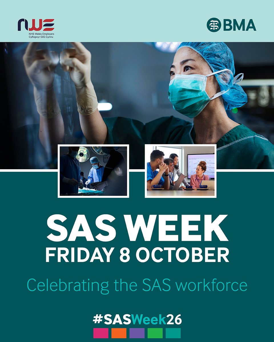 BMACymru's tweet photo. 🎉 SAS doctors bring continuity, flexibility and experience to the NHS.

To close #SASWeek26, Dr Deiniol Jones recognises the value of the SAS workforce and the many ways SAS doctors strengthen services across Wales.

🔗 https://t.co/na2CfLGV6D https://t.co/FnKfeOm8JA