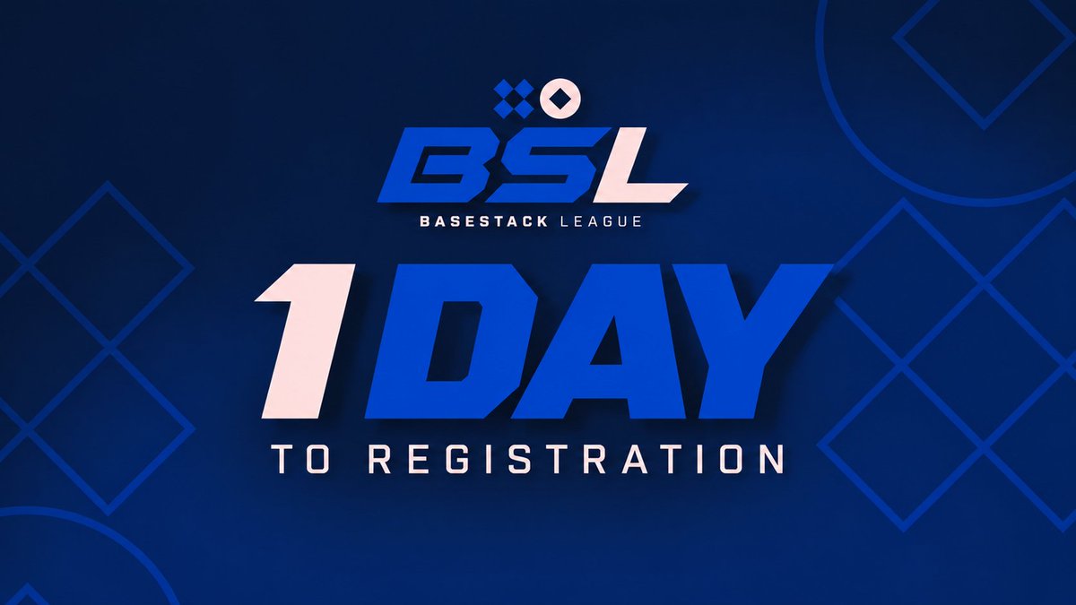 BaseStackPolska's tweet photo. 1 day to go. ⏳

Registration for BaseStack League #1 opens tomorrow at 19:00 CEST.

Get ready. 🔥

https://t.co/Jfzq6nWQsC https://t.co/R9k6hHhqUA