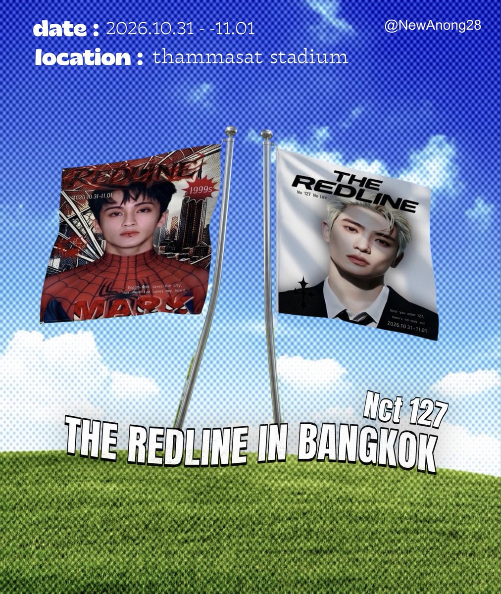 NewAnong28's tweet photo. pls rt 🍬
Giveaway for Nctzen 💚 and Mark and Jaehyun Flag 🍑🐯 
NCT127 THE_REDLINE BKK 

@ THAMMASAT STADIUM 🏟️
date :  31 Oct - 1 Nov 26 
time : tba 
 
Everyone can come and pick it up💐 
 แค่ยิ้มหวานๆมารับก็พอคับ 

#THE_REDLINE_BANGKOK 
#NCT127_5TH_NEOCITY_BANGKOK_THE_REDLINE https://t.co/aZcWNYUALr