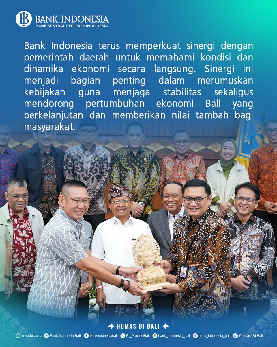 BI_ProvinsiBali's tweet photo. Lalu, isu strategis apa yang menjadi sorotan Banggar DPR RI demi kemajuan Pulau Dewata?๐ค
Swipe untuk info lengkapnya, Semeton! ๐
#diSetiapMaknaIndonesia #BankIndonesia #BankIndonesiaBali #BIBaliAsikBerprestasi #RahayuRahayuRahayu https://t.co/dRSazYhgdQ