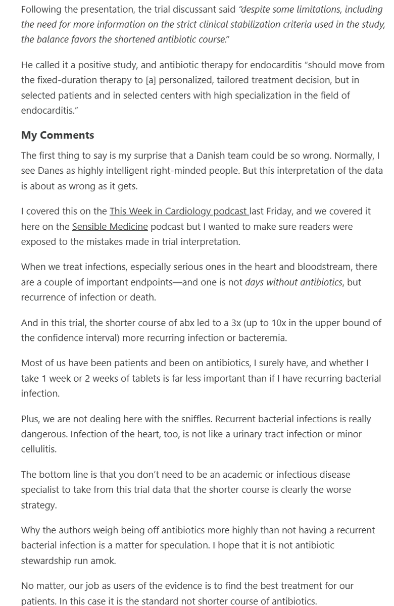 pash22's tweet photo. When a Secondary Endpoint Is the Story of a Trial: The POET II trial by #henningBundgaard et al of two antibiotic strategies of endocarditis is an example where you have to look beyond the primary endpoint and not rely on the authors’ conclusions via @drjohnm
https://t.co/90tORLPV5W