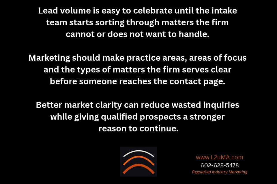 List2u's tweet photo. More legal leads will not help if half are outside your practice area.
https://t.co/6RjrLjClst
#LawFirmGrowth #LegalLeadGeneration #PracticeAreaStrategy #LegalMarketing #AttorneyBusinessDevelopment #ClientAcquisition #MarketPositioning #L2uMA https://t.co/QaRbLx69wp