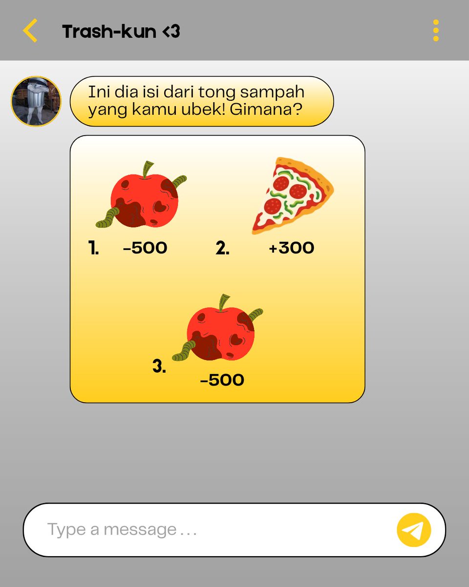 KerjoKeleus's tweet photo. Sayangnya pilihan tong sampah kali ini kurang bagus. Isinya cuma makanan, mana udah busuk 2! Malam ini gapapa ya kembung pizza rasa tong sampah?

BIASALAH, yang telat -500. https://t.co/TfVkn2Q0gC