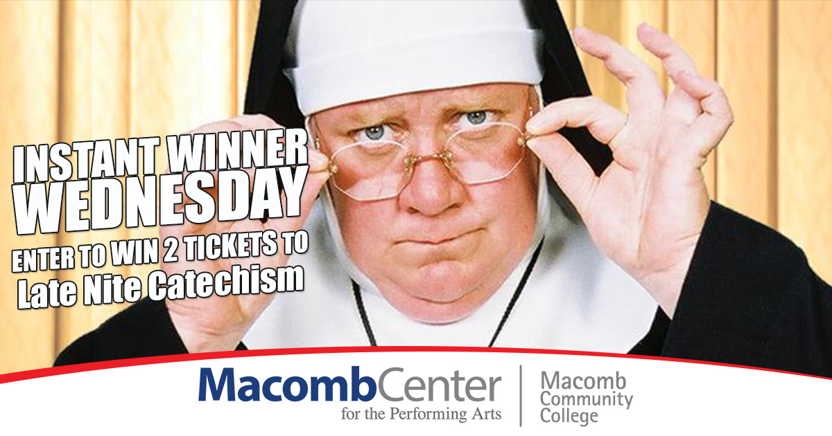 NoviNote's tweet photo. Enter for your chance to win tickets to see Late Night Catechism at the Macomb Center for the Performing Arts in November at 7:30 p.m.! Sponsored by the Macomb Center for the Performing Arts, bringing outstanding live entertainment, music, comedy and more to the stage. https://t.co/qQiJJ7vHki