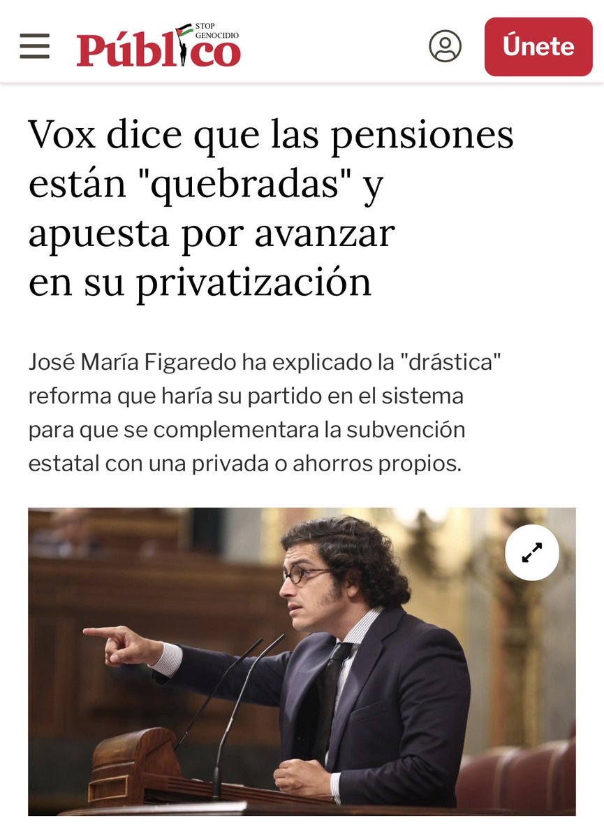 Rebeca_Torro's tweet photo. Ya conocemos el plan de Vox para los jubilados: acabar con las pensiones que, con este Gobierno, se han revalorizado un 45%.

Unido al proyecto de Feijóo de que los derechos de los trabajadores pertenezcan a las mutuas, ya tenemos el programa de la coalición carroñera de PP-Vox. https://t.co/bChRMbHHCR