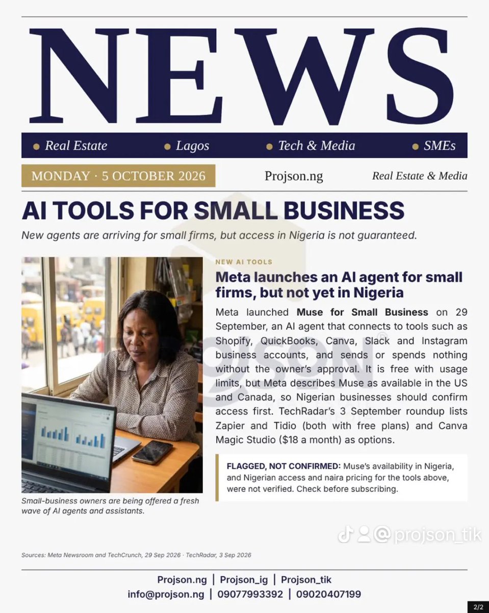 projson_tw's tweet photo. 🏠 Lagos Property Watch: Rents across Ikoyi, Victoria Island, and Lekki continue to surge as demand outpaces supply.

#LagosRealEstate #LagosProperty #SMEGrowth #AITools #ProjsonNews #NigerianBusiness #LagosRents #TechInNigeria #Lekki #Ikoyi https://t.co/wt3GTFAURr