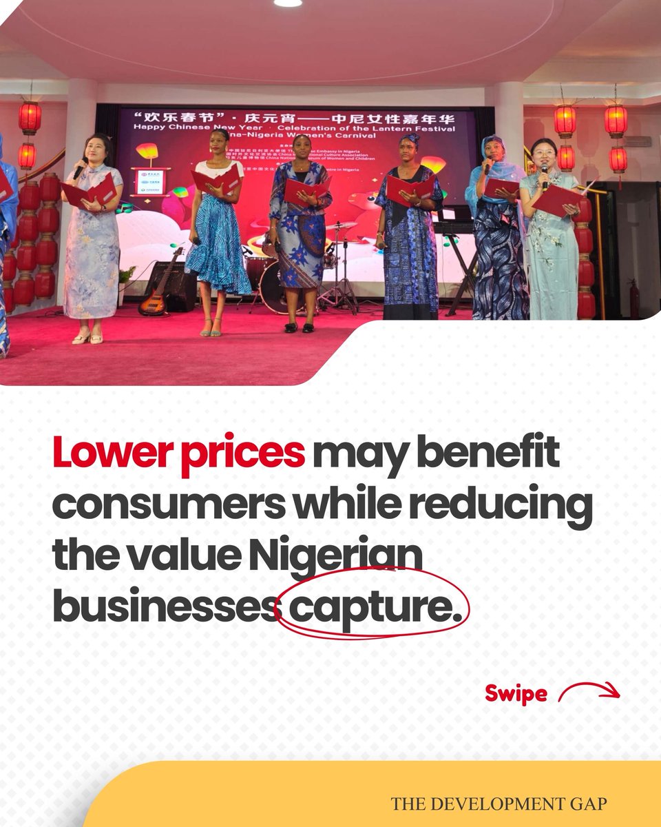 Connected_dev's tweet photo. Lower prices matter to consumers. Opportunities to grow matter to Nigerian businesses too.

Investment should strengthen local suppliers, technical skills and production through training, technology transfer, local sourcing and joint manufacturing.

2/3🧵
#TheDevelopmentGap #LocalProduction