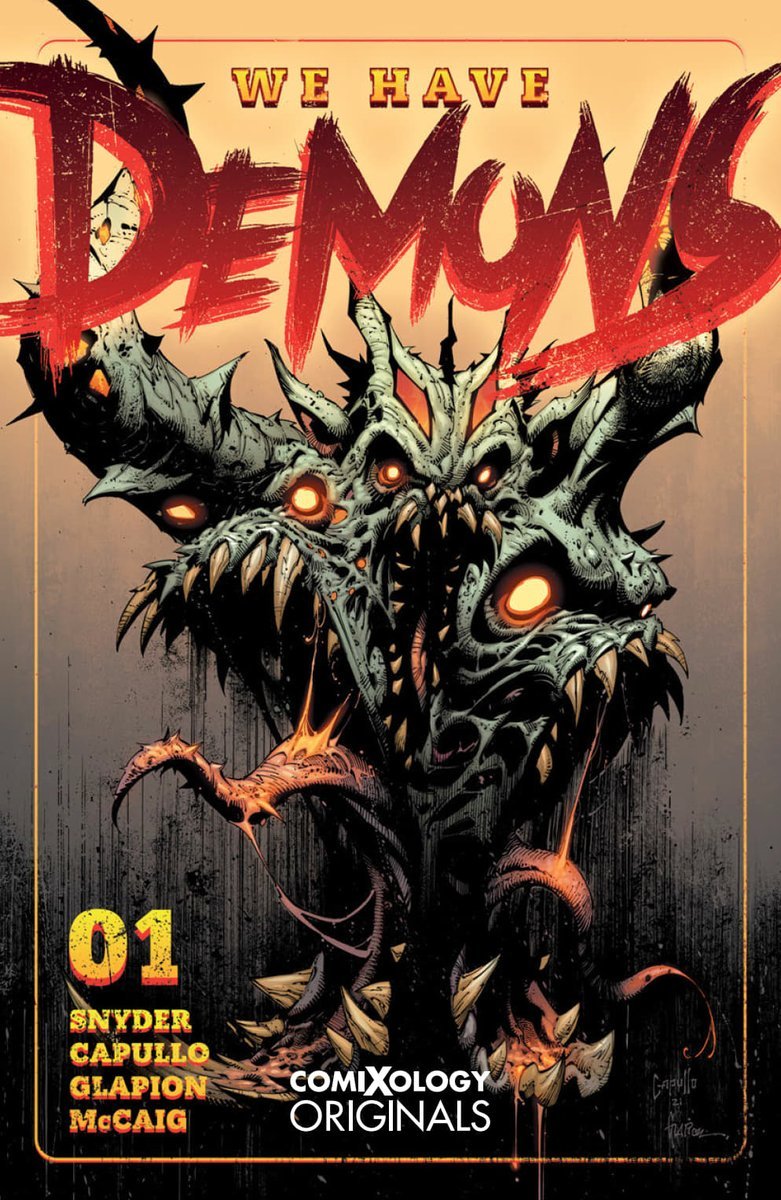 Ssnyder1835's tweet photo. Blown away that it's been five years since brother @GregCapullo &amp; I put out our first issue of WE HAVE DEMONS on @Comixology.

This was SO much fun to make, and I hope this isn't the last time we visit that world of halos and horns.

Cover by Greg, @jonathanglapion &amp; @DaveMcCaig https://t.co/wwng9oaBJq