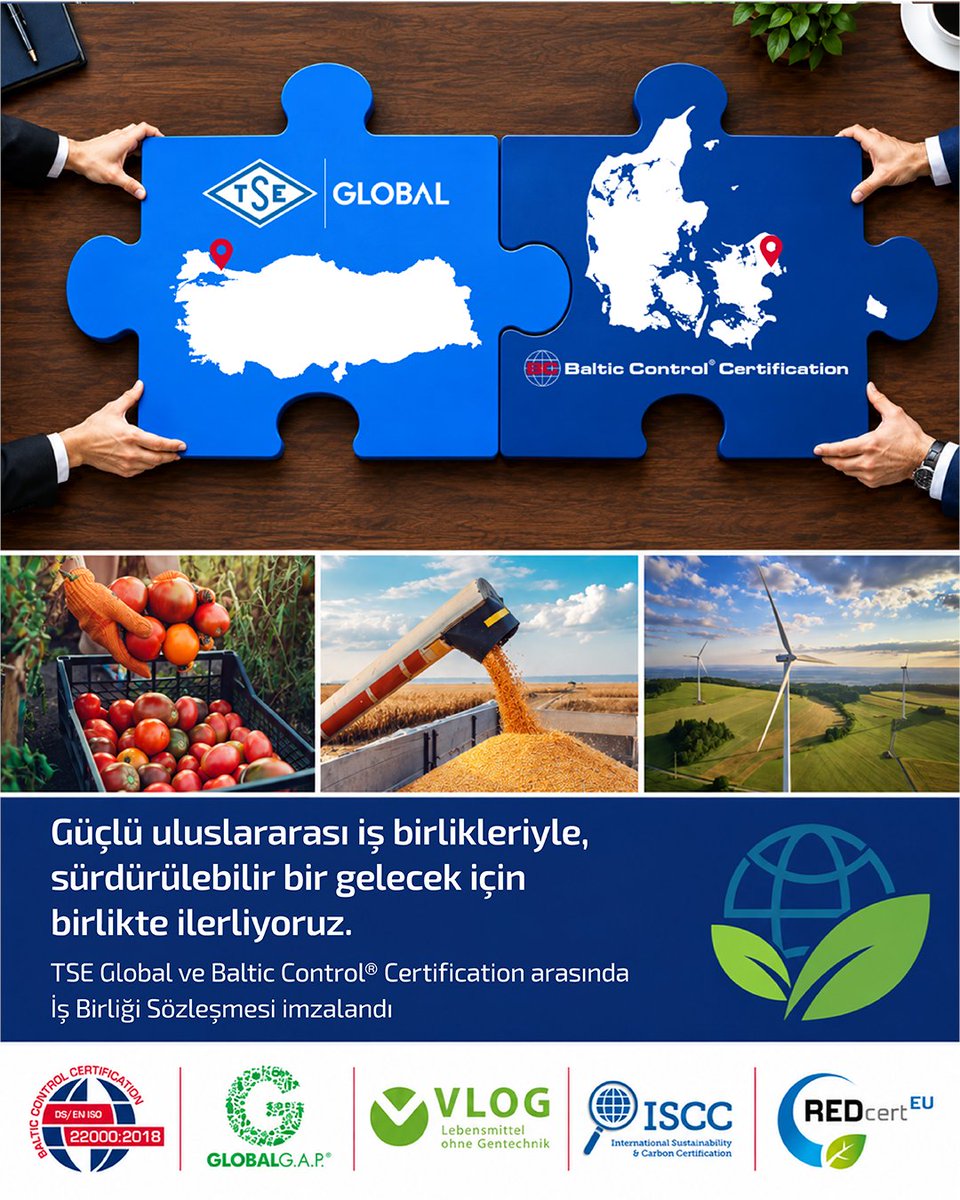 tseglobalcomtr's tweet photo. Güçlerimizi Birleştiriyoruz!
TSE Global ile Baltic Control® Certification A/S arasında İş Birliği Sözleşmesi imzalandı.
Güçlü uluslararası iş birlikleriyle, daha geniş bir hizmet ağı ve sürdürülebilir bir gelecek için birlikte ilerliyoruz.
#TSEGlobal #BalticControl https://t.co/OPE96gXpgp