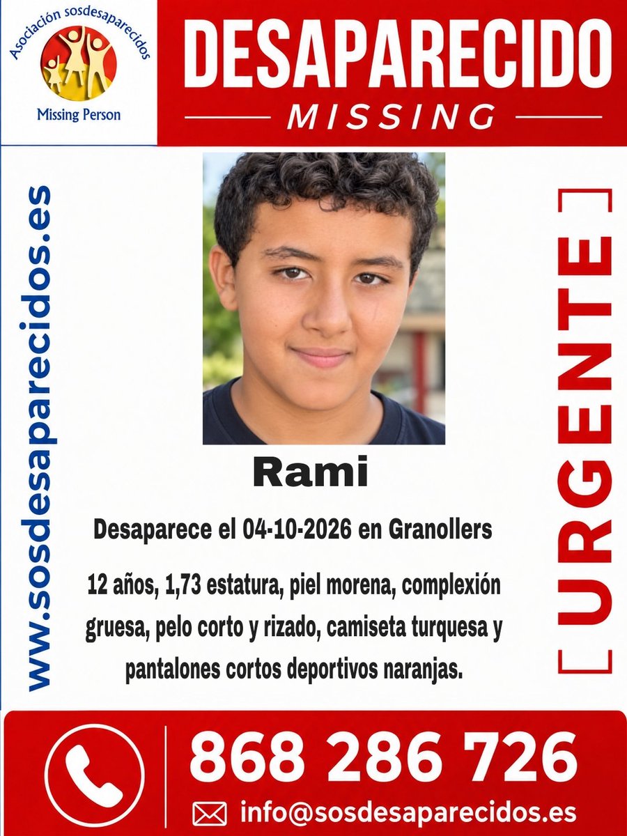 sosdesaparecido's tweet photo. 🆘 DESAPARECIDO
🟠 Persona Vulnerable 
#España #sosdesaparecidos #Desaparecido #Missing #Granollers https://t.co/uNM85moYiS