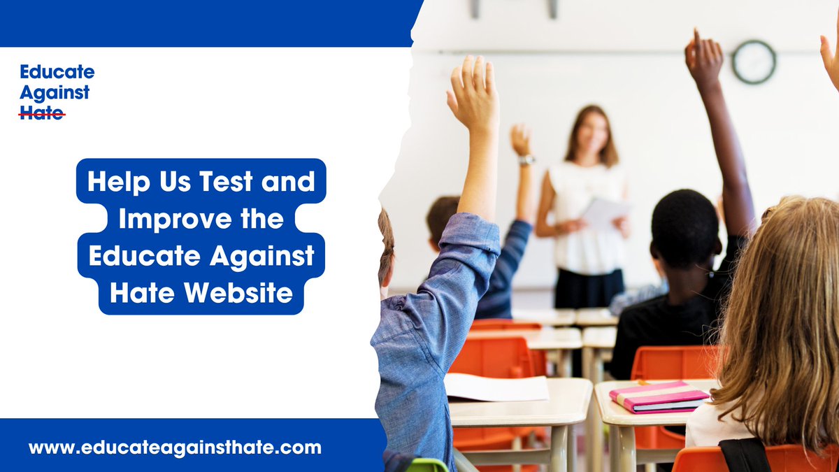 EducateAgainst's tweet photo. We're making changes to the Educate Against Hate website, and we'd like you to be involved!

If you're an educator and would like to help us test and improve the website, register your interest below ⬇️

https://t.co/LArslA9Fh9 https://t.co/CVOjK5O0C1