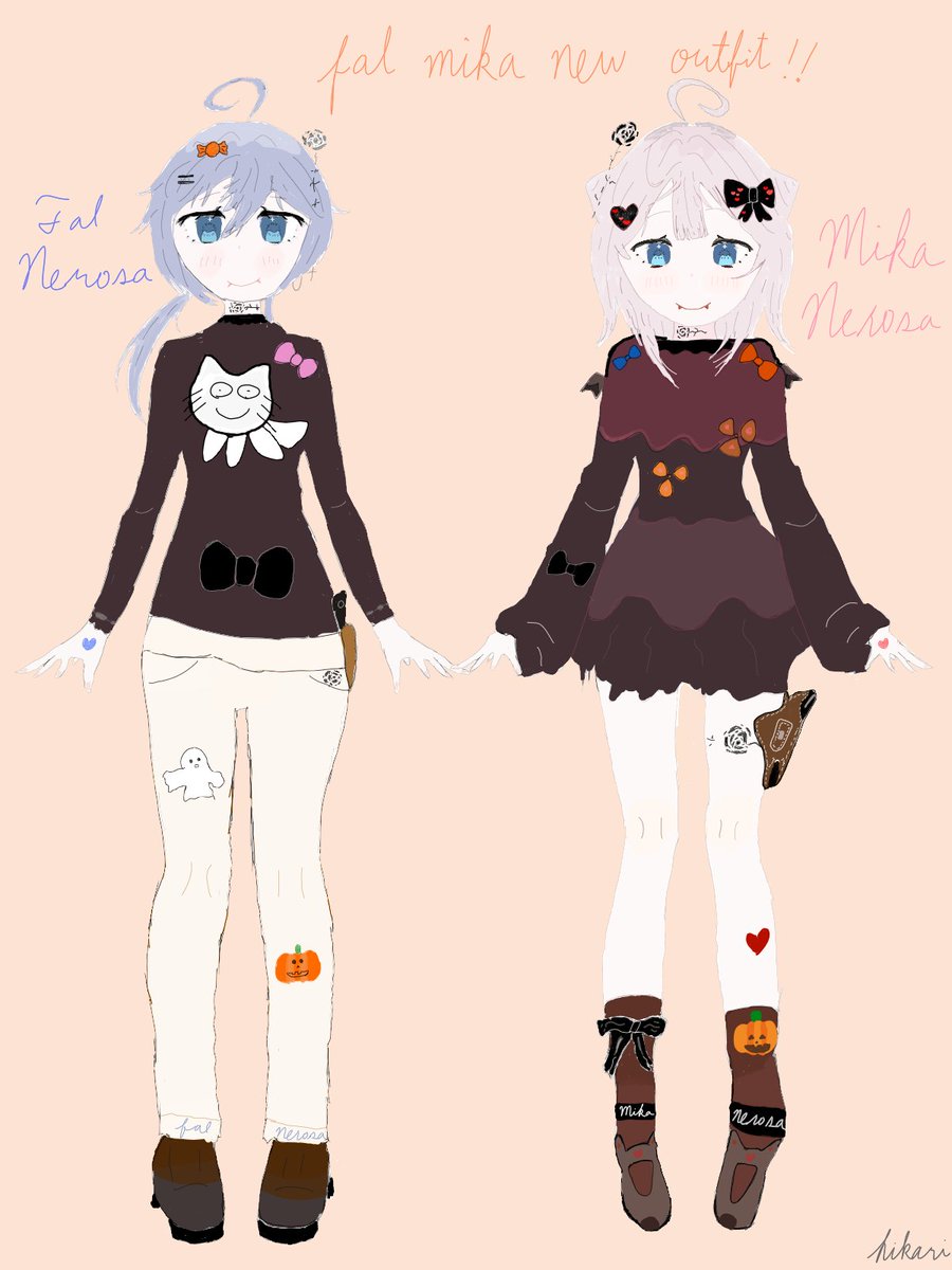 1027hikari1027's tweet photo. ＃ファルミカ新衣装予想
10月だから、ハロウィン？みたいな衣装を描いてみた　結構自信作！ https://t.co/sLa6TI39Z0