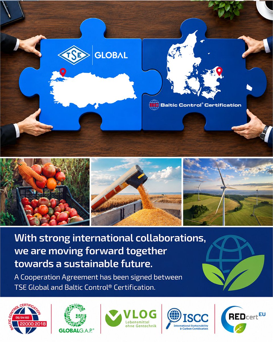 tseglobalcomtr's tweet photo. Bringing Our Strengths Together!
TSE Global and Baltic Control® Certification A/S have signed a Cooperation Agreement.
Together, through strong international partnerships, we are moving towards a broader service network and a more sustainable future.
#TSEGlobal #BalticControl https://t.co/FejIsv6GvD