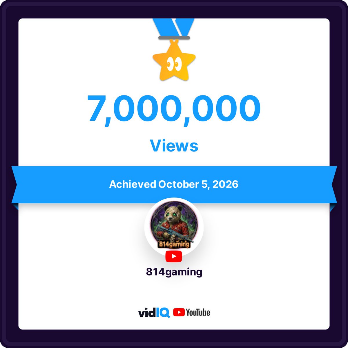 814gamingYT's tweet photo. 7,000,000 TOTAL VIEWS. 🏆🛰️

📈 +500,000 views in 6 days
🔥 7 Million total views unlocked
👑 1,500+ subscriber community
814gaming keeps leveling up at record speed. Huge thanks to you guys.

#814gaming #7MillionViews #GamingCommunity #YouTubeGaming #ViralGrowth #Milestone https://t.co/ai7oVVDKmM