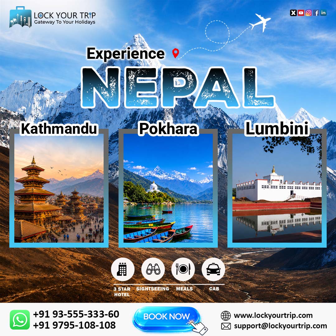hstayse's tweet photo. Experience Nepal’s magic with Kathmandu, Pokhara, and Lumbini. Enjoy mountain views, peaceful escapes, comfortable stays, sightseeing, meals, and cab services. Book your Nepal adventure today. Call +91 97951 08108 or +91 93555 33360 https://t.co/bjLjWG6DE7
