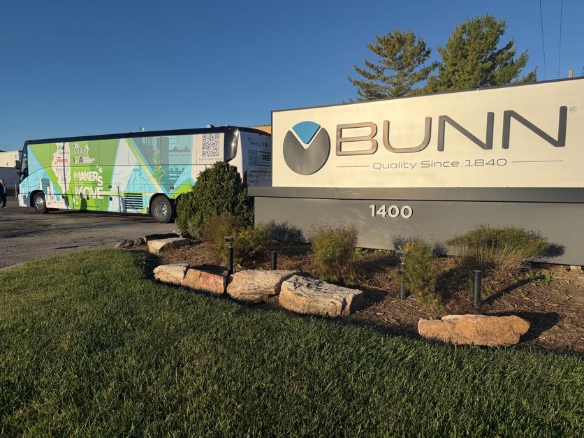 IMA_Today's tweet photo. Day 2 of #MakersOnTheMove is underway! We kicked things off at BUNN-O-Matic in Springfield, celebrating its longtime role in Illinois manufacturing and its continued commitment to innovation. Thanks to the BUNN team and everyone who joined us this morning!

#MFGDay26 #MadeInIllinois