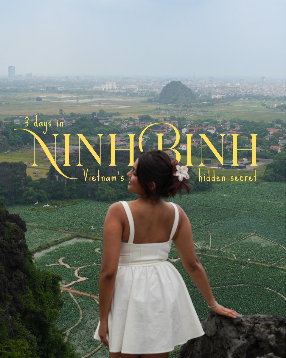 kinha_11's tweet photo. Ninh Binh was the best surprise in Vietnam. Skip the rush: stay 2–3 days, cycle past rice fields and limestone cliffs, visit Bich Dong Pagoda, Hang Mua Peak and lotus fields. Peaceful, cinematic, unforgettable. https://t.co/rqm0w5tIxd