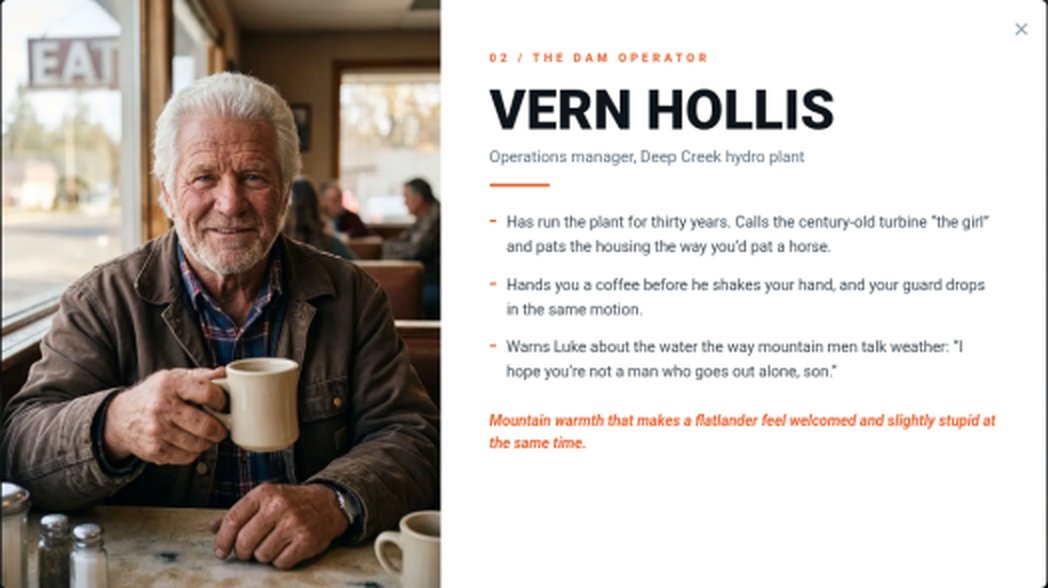 DMVThrillers's tweet photo. Get to know Vern Hollis, the man who runs the Deep Creek hydro plant. Thirty years on the job, and he still calls the century-old turbine "the girl" and pats the housing the way you'd pat a horse. https://t.co/wfE6vnsaFJ