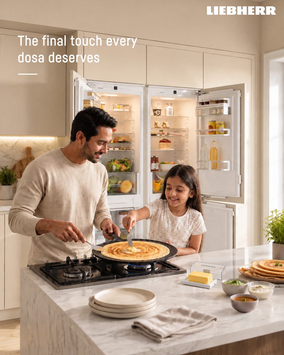 LiebherrHomeIN's tweet photo. A good dosa deserves the perfect finishing touch.
With Liebherr’s ButterBox, the butter stays neatly stored and ready to add that final touch to every dish.
#liebherr #liebherrappliancesindia #loveinnovationloveliebherr #germanengineering #butterbox https://t.co/JVc7BHFZuw