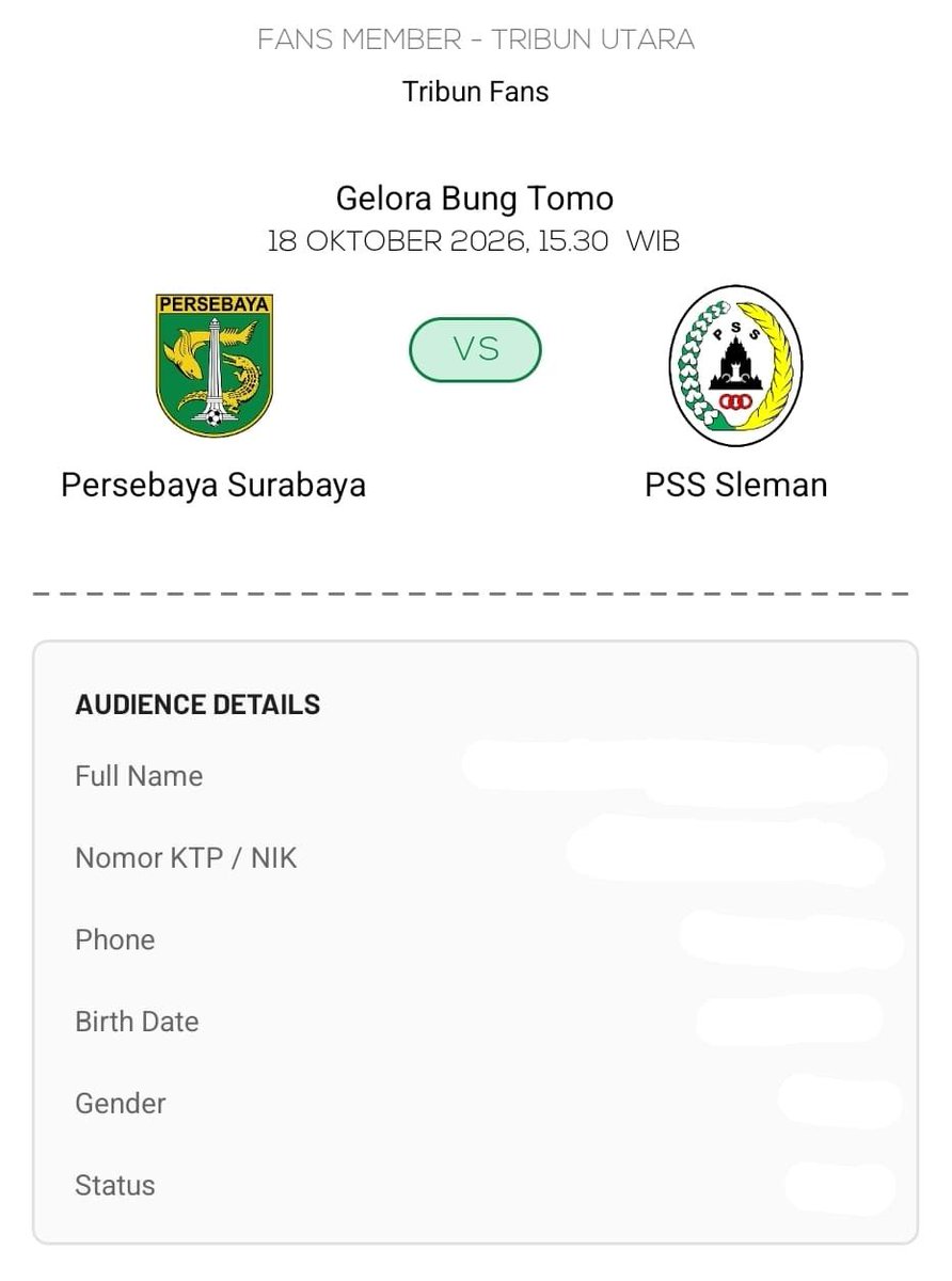 menfessunair's tweet photo. tiket ready 2 gari ados salen budal delok persebaya.
#isourhome https://t.co/9apvDkDQxW