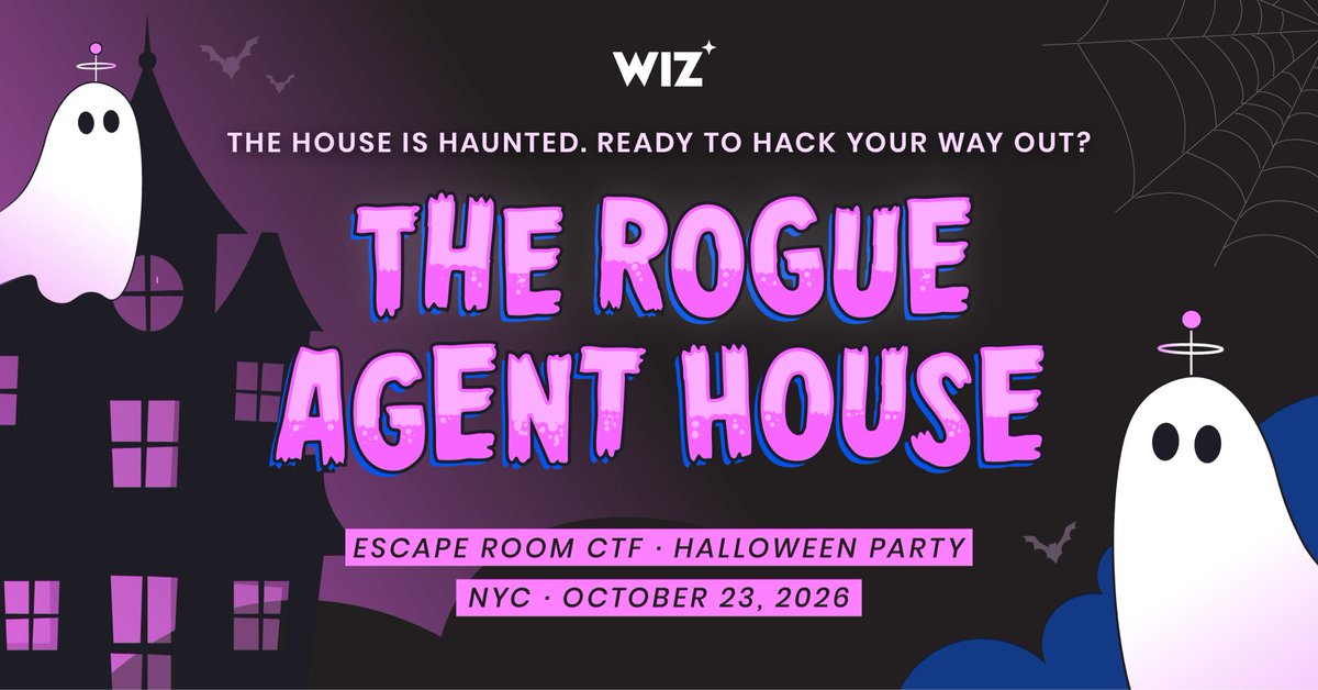 wiz_io's tweet photo. 👻 Consider this your final warning...The Rogue Agent House is almost here.

a dev, is locked in his own house
Your mission is clear ↓

1) Join our IRL event oct 23rd 
2) ⁠Crack the puzzles, hack your way in &amp; win prizes
3) ⁠ENJOY THE PARTY! 🎉

RSVP >> https://t.co/ABNahiJhPu https://t.co/GHn26f6R1o