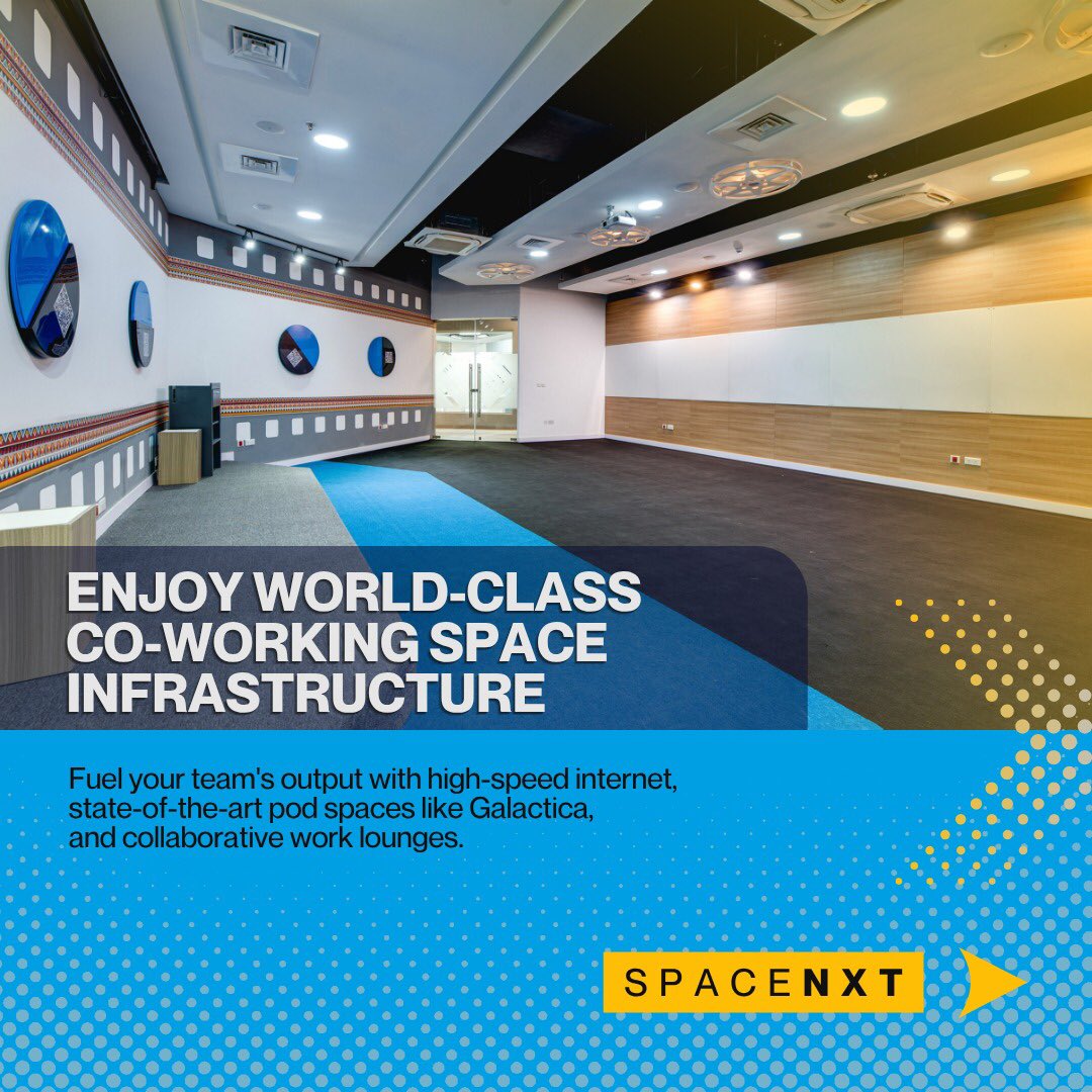 BabyHondy's tweet photo. Fuel your team's output with high-speed internet, state-of-the-art pod spaces like Galactica, and collaborative work lounges.
#StillUnionBank #SpaceNXT https://t.co/3qX1EI827n