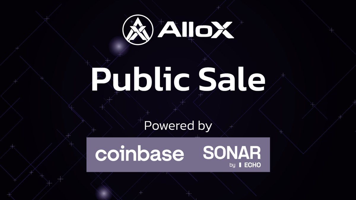 alloxdotai's tweet photo. The $ALLOX Public Sale registration is now open. 🔥

Powered by Sonar on @echodotxyz, the on-chain token sale platform by @coinbase.

Below is an overview of the sale structure, timeline, eligibility criteria, and how to participate. 🧵👇

https://t.co/SQG9KbZ25c https://t.co/8ZJMMMl1wx