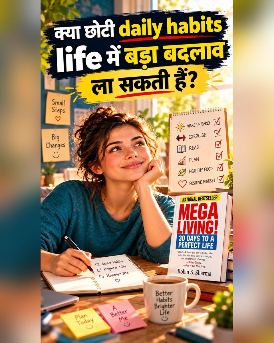 hasanchobarawla's tweet photo. हर बार "कल से"? छोटी habits से आज शुरुआत करो।
MegaLiving - Robin Sharma | Book No. 9
200 secrets + 30-day program.
📖 https://t.co/0tJ6YYvRoa
▶️ https://t.co/07VFLMhxer
#MegaLiving #RobinSharma https://t.co/taBDV8kZn3