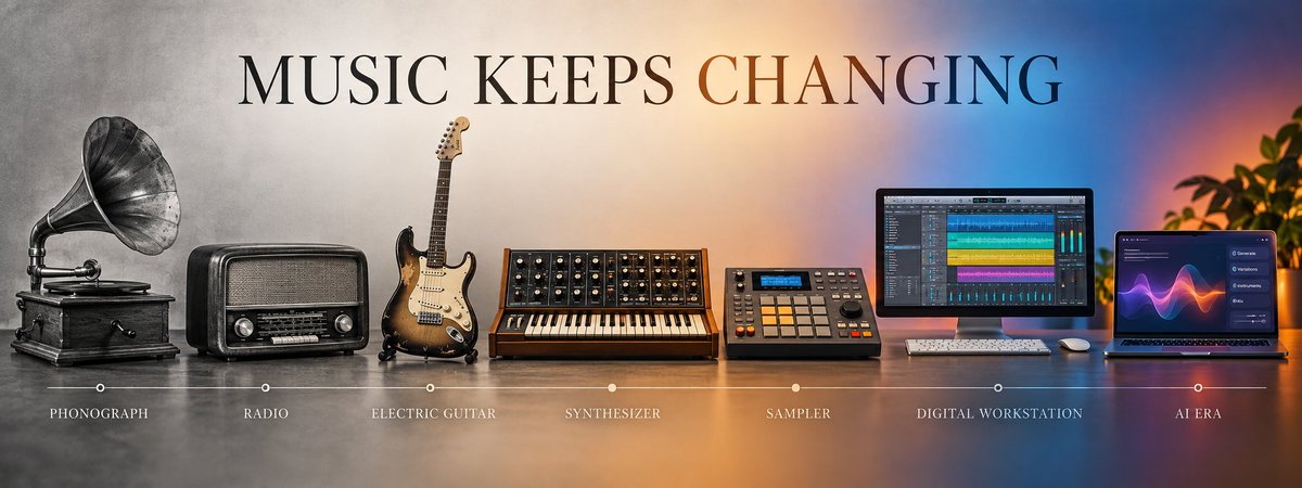 LeeZionMusic's tweet photo. Music has changed with every new technology—from recorded sound and radio to electric instruments, synthesizers, sampling, and digital production. Each shift raised questions about authenticity, creativity, or the livelihoods of musicians. Over time, these tools became part of how music is made and heard. AI is bringing those questions back into the conversation. How do you think AI will change the opportunities available to independent music creators?