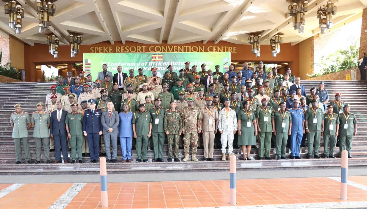 EASF4Peace's tweet photo. EASF today joined African Defence Chiefs at the opening of the inaugural Conference on Military Operations Other Than War in Uganda, focused on strengthening adaptive responses to emerging security threats.

One Continent. One Vision. One Secure Future.

#EASF #PeaceAndSecurity https://t.co/oWrlskMQZ3