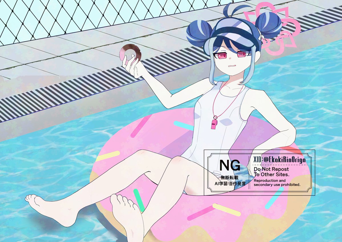 EkakiRinorigin's tweet photo. #ブルアカㅤ
　涼しくなってきたから水着絵の再掲
ケイ（競泳ニーソ）・フブキ（水着）・コトネ https://t.co/5BsHRxrji2