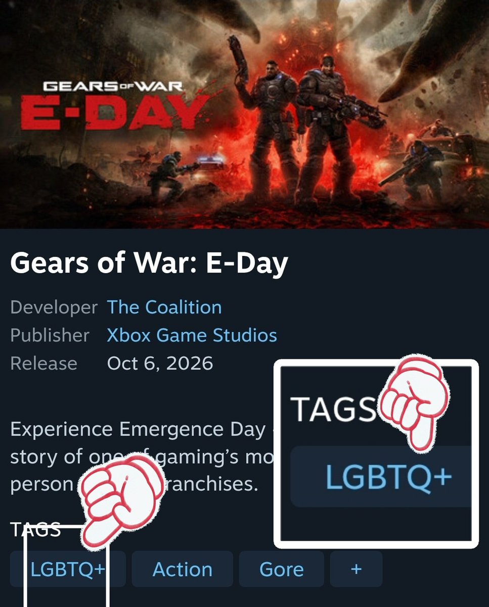 TRIPSTER0's tweet photo. I had to see it for myself, and yep there it is.
Holy Fuck bro!
Gears franchise is Done!
#GearsofWoke https://t.co/EYKrib0SIi