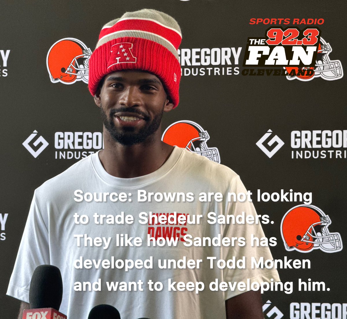 RuiterWrongFAN's tweet photo. Source: #Browns are not looking
to trade QB Shedeur Sanders. 
They really like how Sanders has 
developed under Todd Monken this year and want to keep developing him. “There is absolutely nothing cooking there” I was told. https://t.co/qQ1dCErjXq