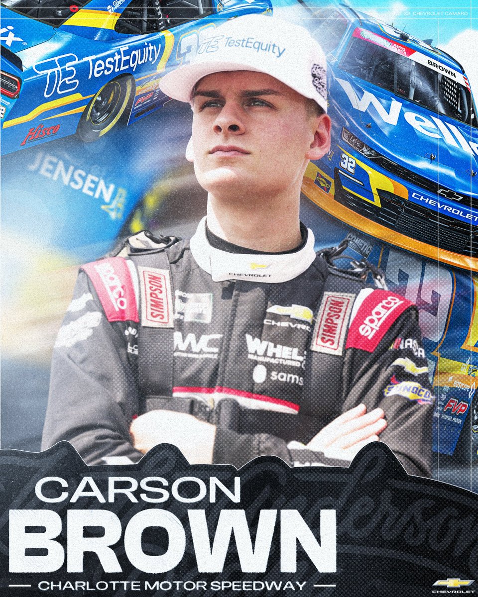 JARnascar's tweet photo. Carson Brown is back behind the wheel of the No. 32 Chevrolet for @CLTMotorSpdwy!

#NASCAR | @cbrownracing | @TestEquity https://t.co/ggC6BmTFzh