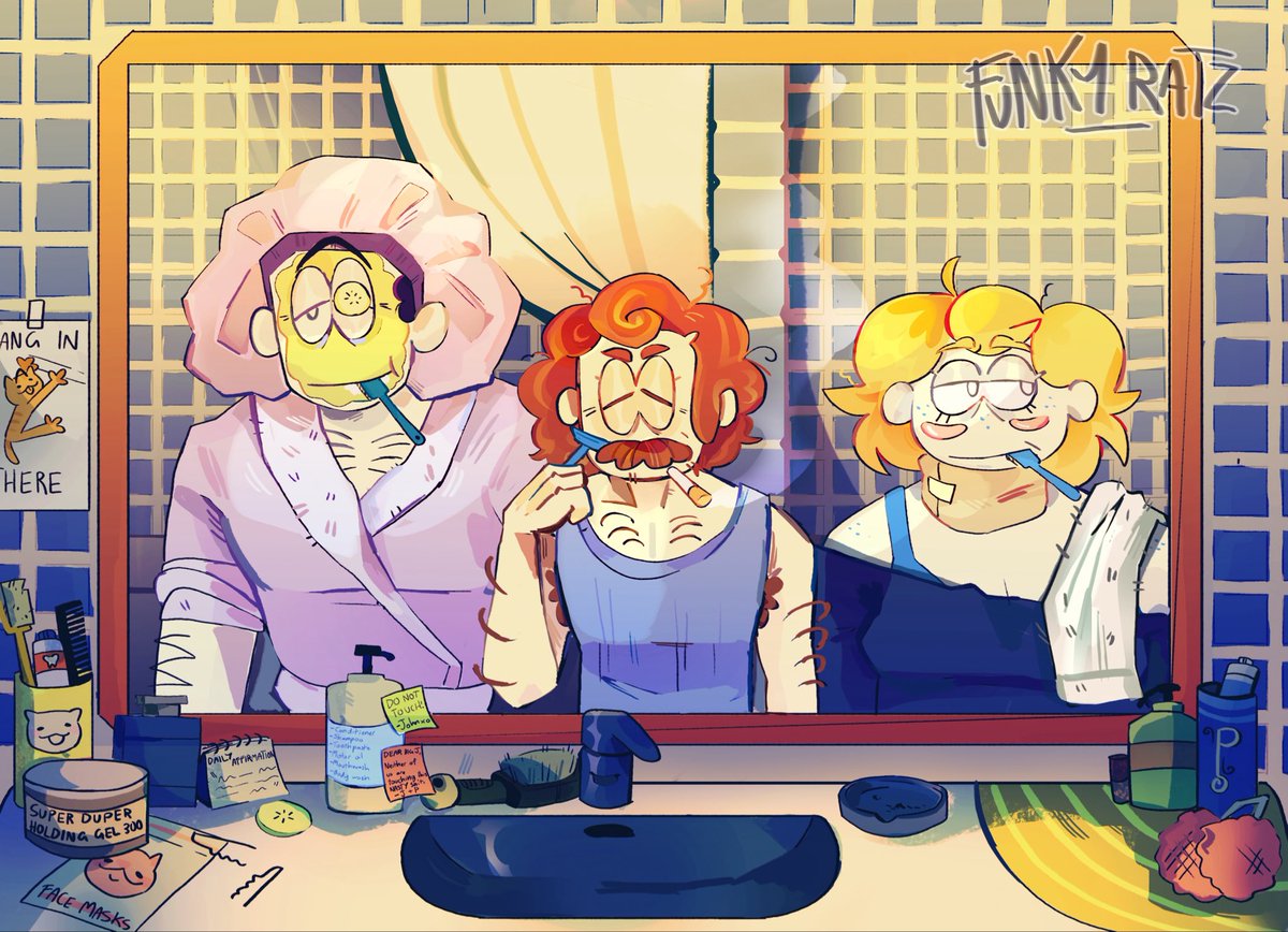 Funky_Ratz's tweet photo. Bathroom situation must be hell with them all living in jacks house lmao #spookymonth #spookymonthfanart https://t.co/fLkIBO4pGK