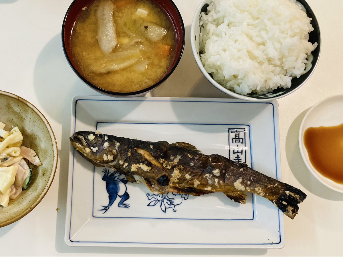 SwimmingFoodie's tweet photo. 昨日の夕飯、写真撮ったの忘れてた。
近隣でお魚コーナーが凄いスーパーがあるの初めて知り買ってきた岩魚とマグロ。
昔渓流釣りやってたから馴染みはあるけど、本当に久しぶりに食べてやっぱり美味しかった。おかずかさ増し目的で豚汁をプラス。 https://t.co/4d3ixPrDfL