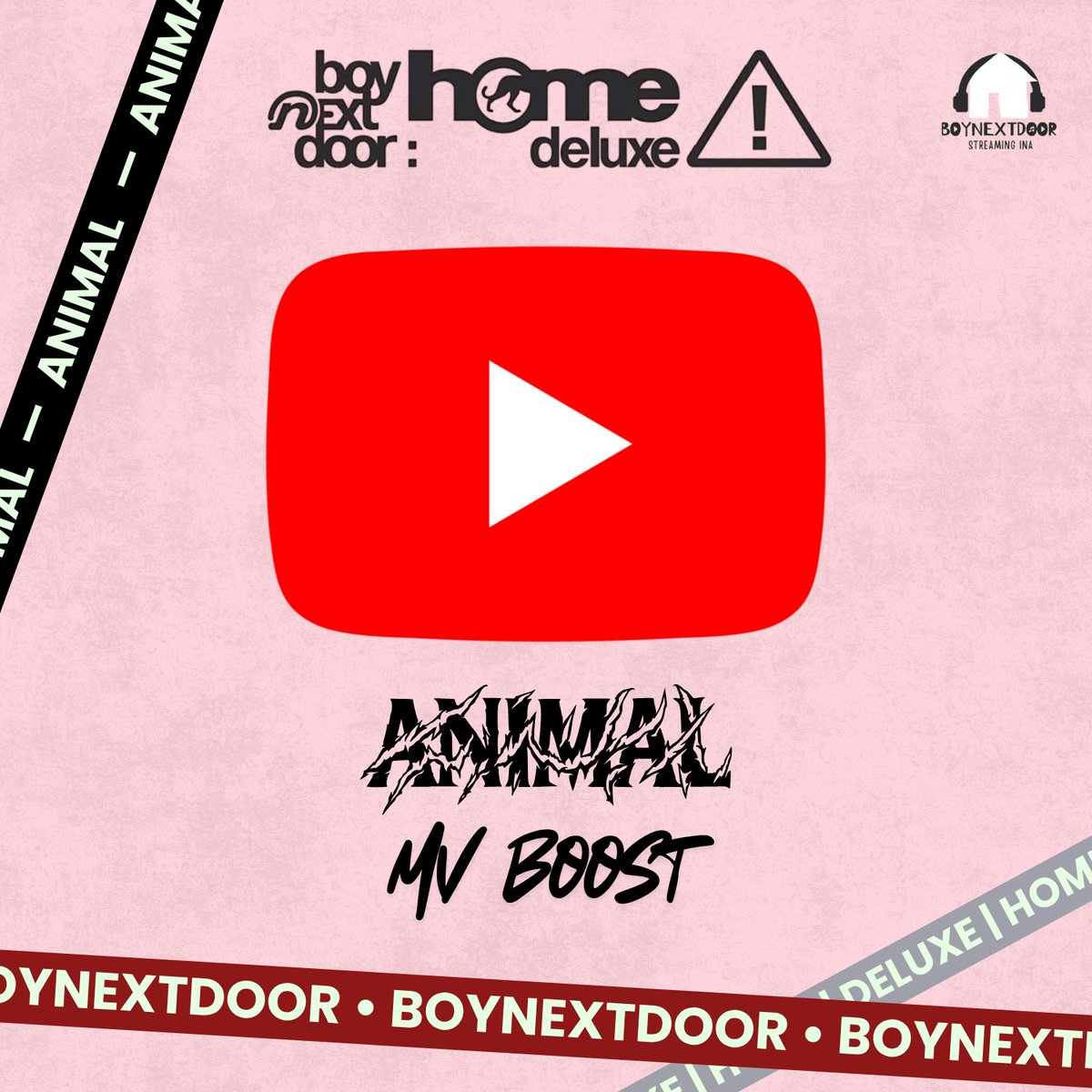 BonedoStreaming's tweet photo. 📈 "ANIMAL" MV BOOST 🆙️ 

1. Open YouTube
2. Search and play BOYNEXTDOOR "ANIMAL" MV
3. Click the ↱ share button under to the video
4. Copy your unique link
5. Paste the link on reply below

🎯 70 replies

#BOYNEXTDOOR #보이넥스트도어 #BND
#HOME_DELUXE #ANIMAL https://t.co/uoXGM4wX0v