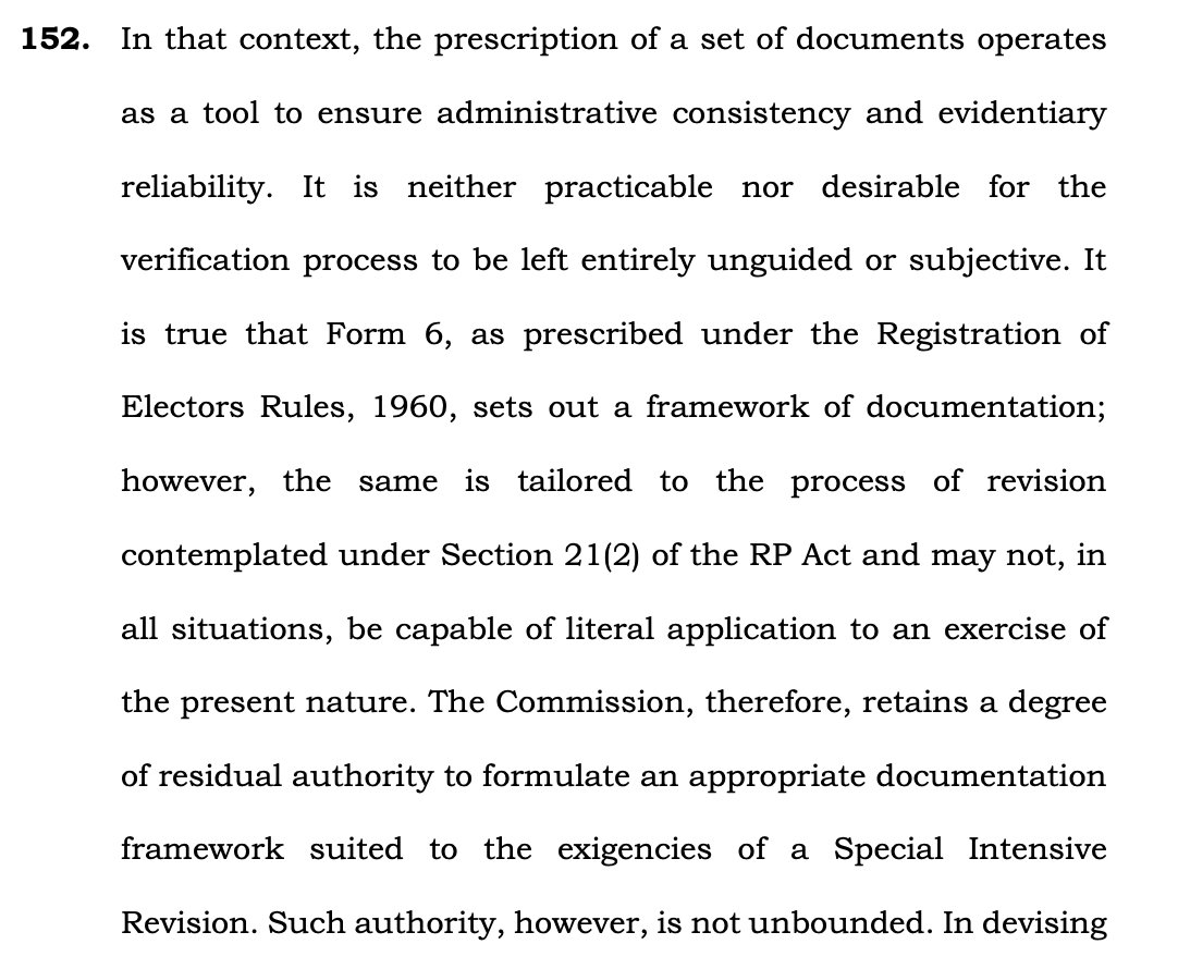 PanickarS's tweet photo. Supreme Court today reportedly asked  who approved the Form 6. Well, here's what I found from the Supreme Court's earlier order endorsing the SIR activities in Bihar. Judgment by CJI Suryakant himself. https://t.co/f8fMIxk3WM