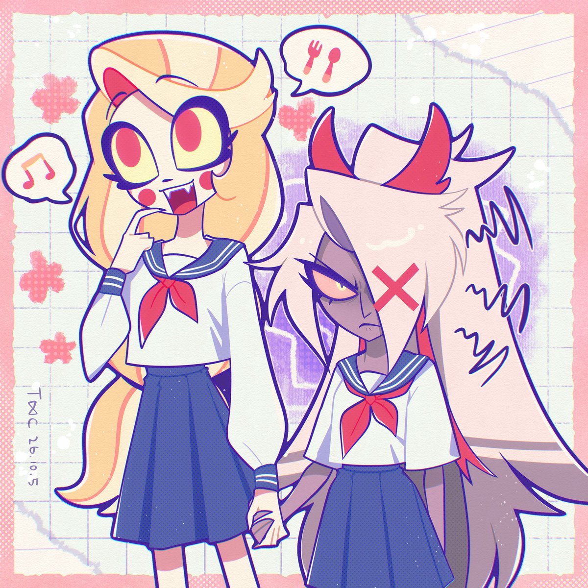 nma_oh_deer's tweet photo. JK🌈🎀

#HazbinHotelFanart 
#chaggie #chaggi https://t.co/XpCDMiawpz