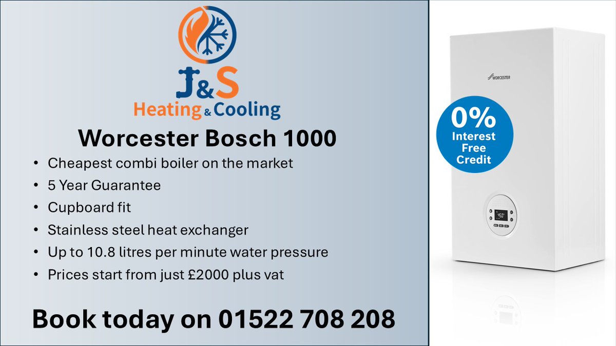 JASHeatandCool's tweet photo. Introducing the Worcester 1000, 

Great for low budgets and rental properties, this boiler comes with a 5 year warranty so you get the worcester brand without the price tag. 

#jaspher #jassafetytips https://t.co/kAfrUzxY7k