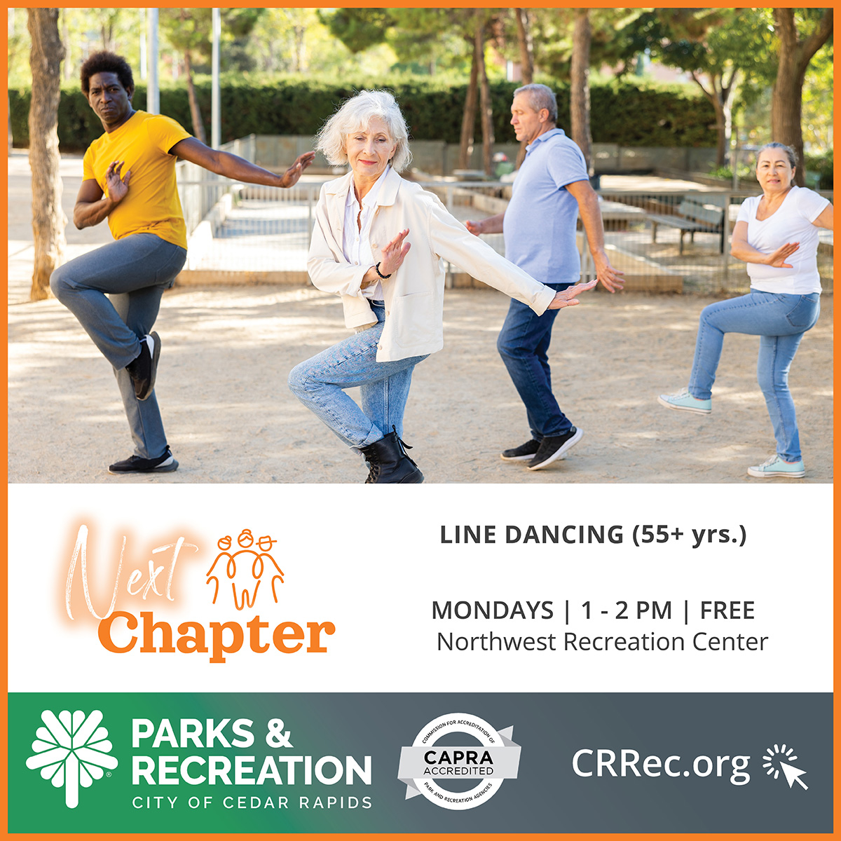 CityofCRiowa's tweet photo. ๐ข๐ถ Add a little rhythm to Monday! Intermediate Line Dancing gives adults 55+ a fun way to keep moving & learn new patterns.
๐
Mondays | 1-2 p.m.
๐ NW Rec Center
๐ฒ FREE
https://t.co/16UoJQcqWD
#NextChapter #PlayCR https://t.co/QN2poXpDip