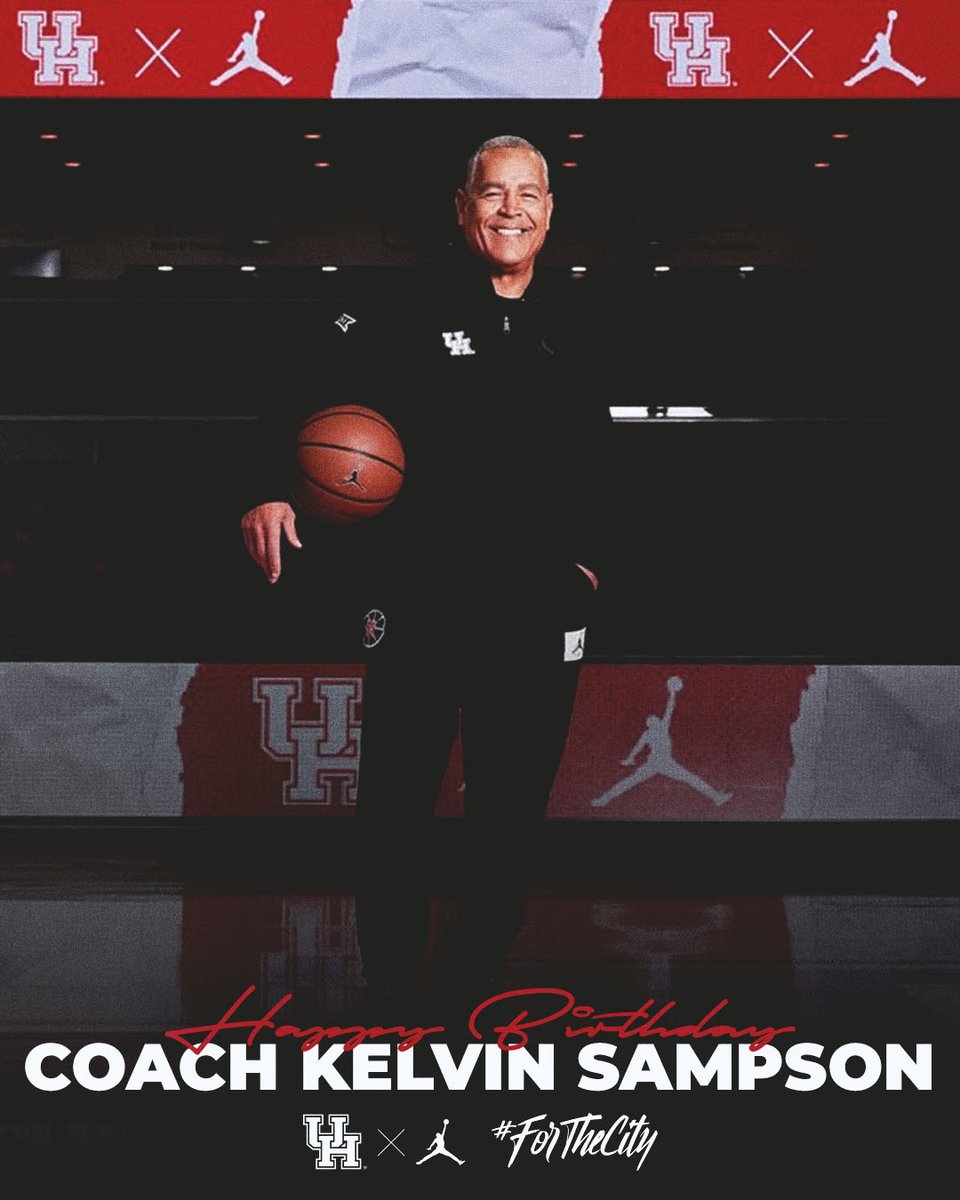 UHCougarMBK's tweet photo. We aren't done yet today...

Join us as we wish HAPPY BIRTHDAY to @CoachSampsonUH... Have a great day, Coach! 🎂 🥳 🎁 🎉

#ForTheCity x #GoCoogs https://t.co/YYBBwXGwWv