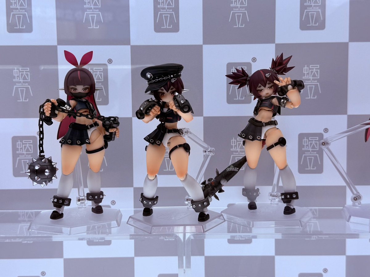 TRISKELE_HOBBY's tweet photo. 【上海WF2026会場・Snail Shellブース③】
要注目たる『黒いメスガキ三連星』。プラキットです。表情パーツ差分が『理解』している。ぷに◯フに追いつけ追い越せ。
《当店のSnail Shell 販売/予約ページ》
https://t.co/Do8L7tElzl
#TRISKELE_HOBBY
#蜗之壳
#蝸之殻
#Snailshell
#ファンタジーフィギュアで遊ぼう
#上海WF
#上海WF2026
#上海WonderFestival
#上海WonderFestival2026