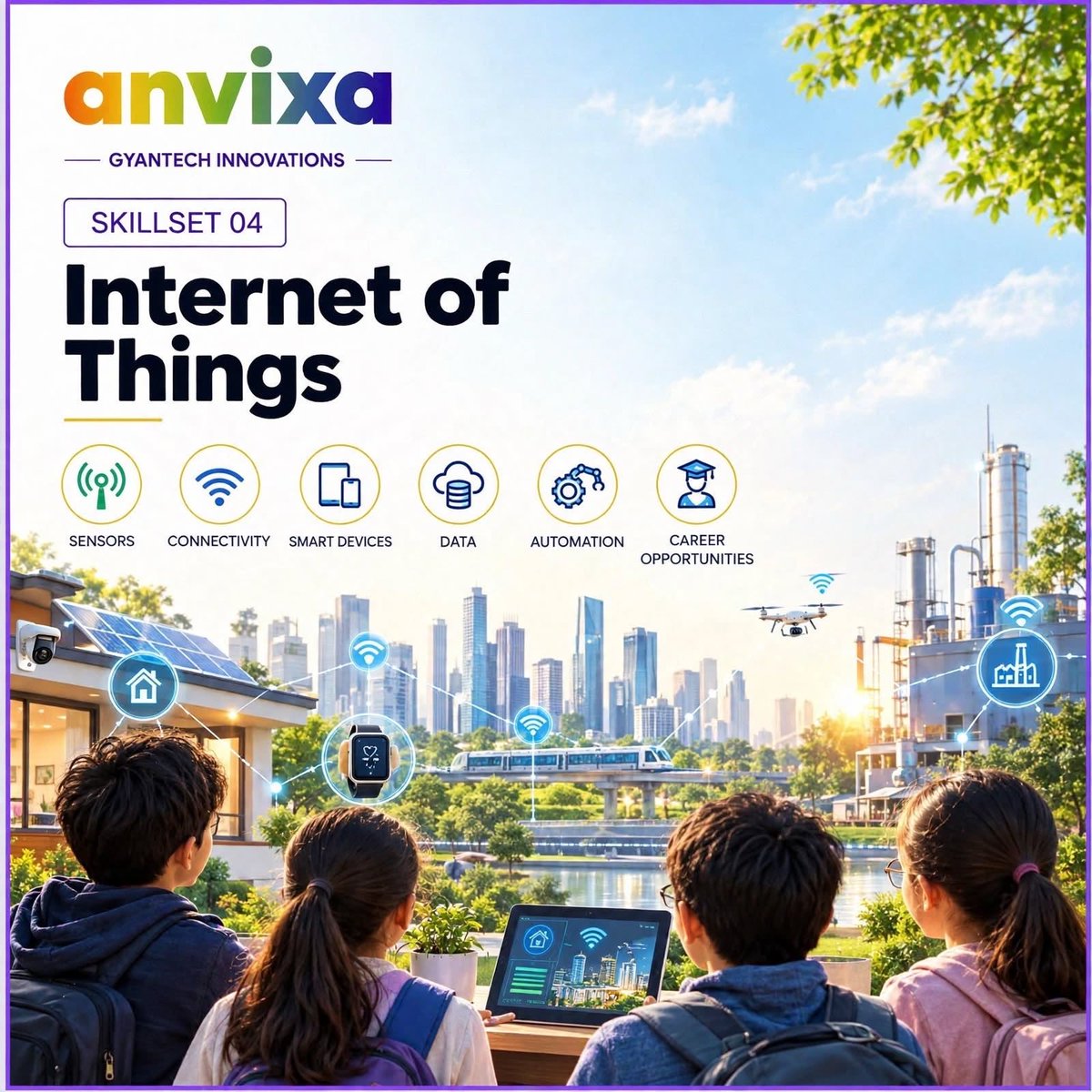 AnvixaGyantech's tweet photo. 🌐 SKILLSET 04: INTERNET OF THINGS

From smart homes to factories, IoT connects sensors, data &amp; devices to make technology smarter.

At Anvixa, we’re exploring the skills shaping tomorrow.

💡 What’s the smartest connected device you’ve used?

#Anvixa #IoT #futureskills https://t.co/ZhZ7yqYqbc