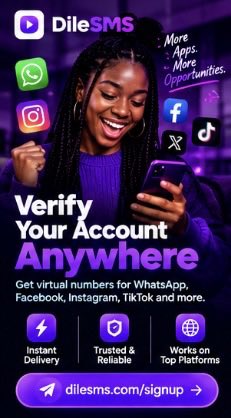 Dilesms's tweet photo. Need a virtual number for verification? 📲🔥
WhatsApp • TikTok • Facebook • Instagram & more.
Receive SMS verification codes online with DileSMS ⚡
👉 https://t.co/QX9if03VJz
#VirtualNumber #SMSVerification #VerificationCode #WhatsAppVerification https://t.co/bQ0qieqyOD