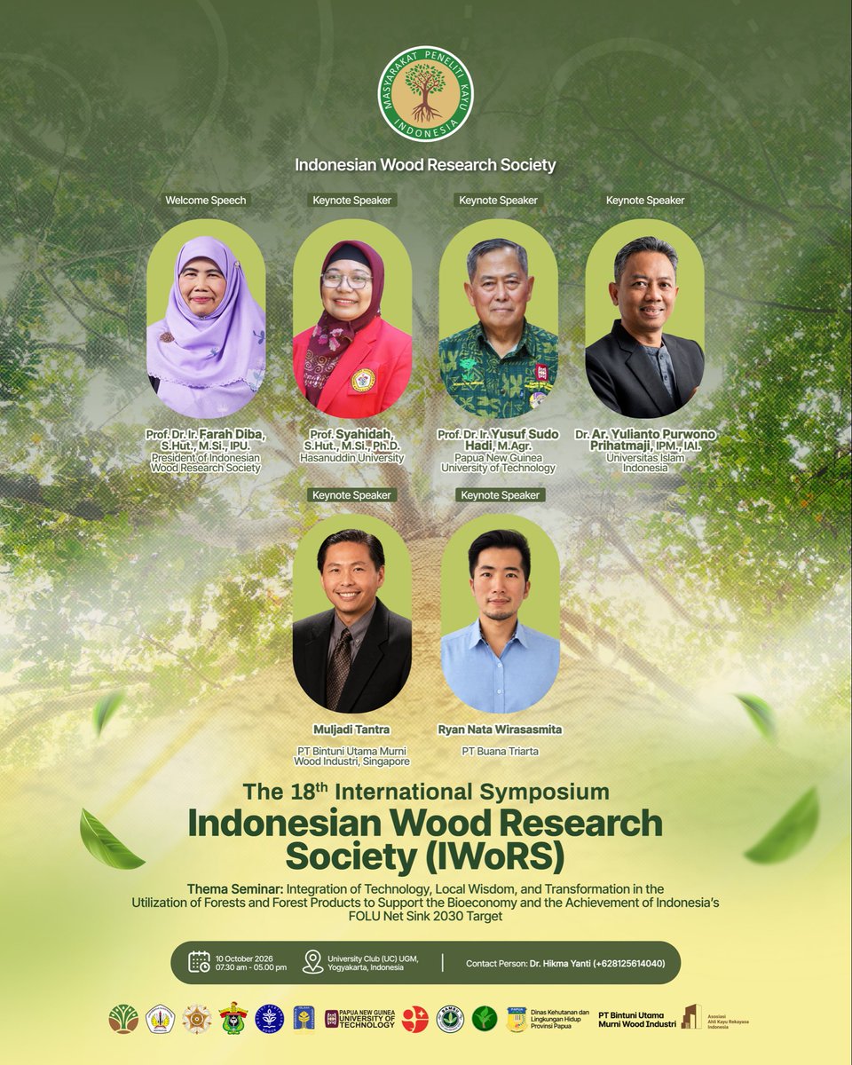 fahutanuntanptk's tweet photo. “MAPEKI XXIX & The 18th International Symposium IWoRS 2026”
#fahutanuntan #fahutanunggul #fakultaskehutananuntan #untan #mapeki https://t.co/D3LKOLkO6m